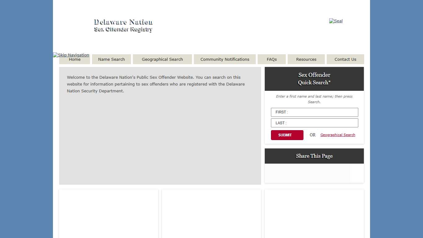 Public Sex Offender Registry