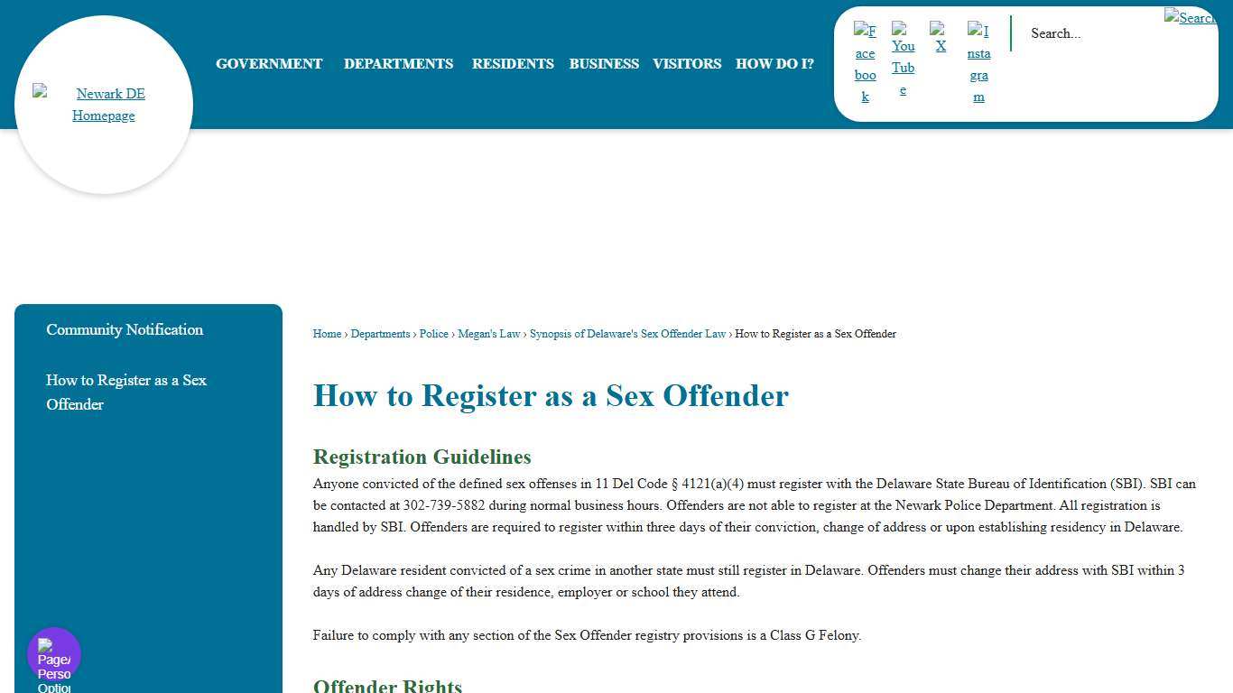 How to Register as a Sex Offender | Newark, DE - Official Website